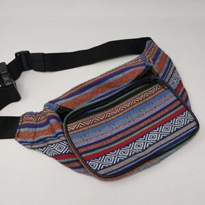 Zippered Fanny Pack. South American Print .Cotton.